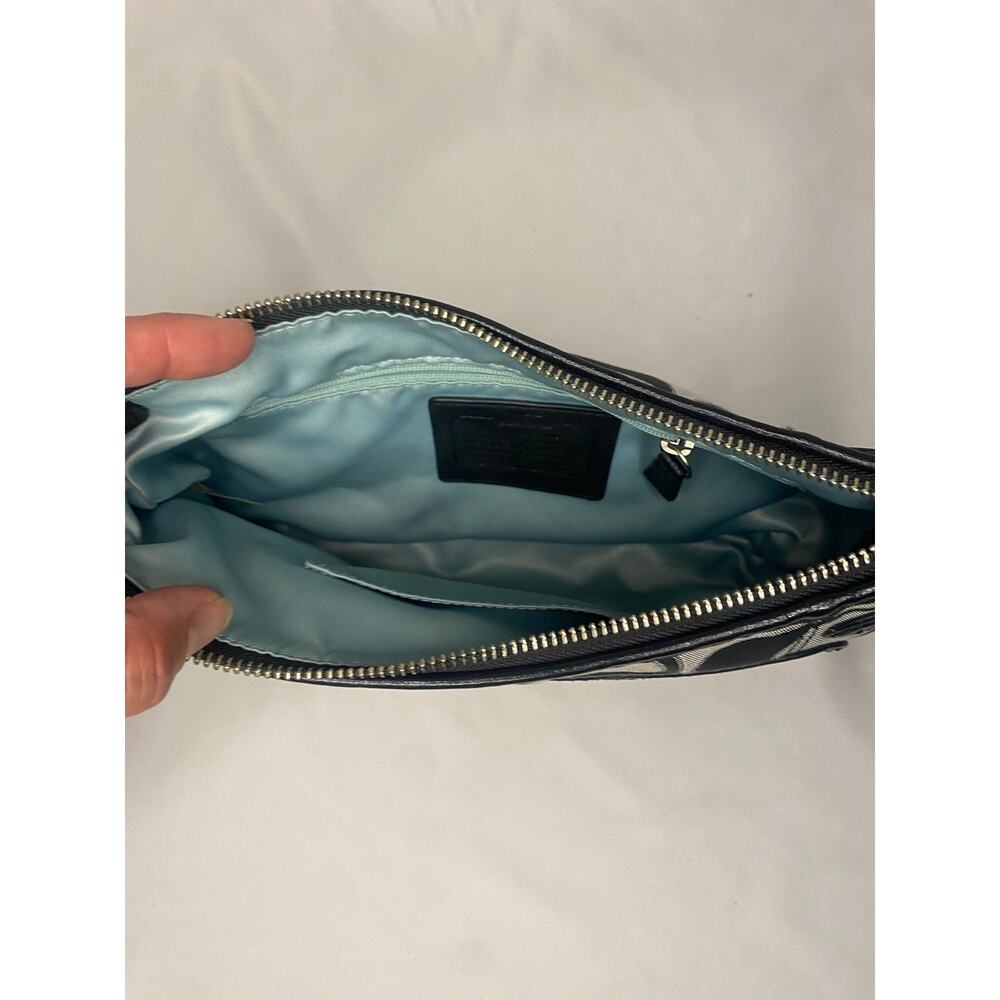 Coach Daisy Outline Signature Hobo Small Shoulder Bag Black Gray Y2K Classic - Picture 5 of 9